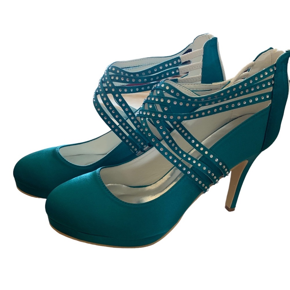NWT Elegant Park teal green formal shoe sz 40